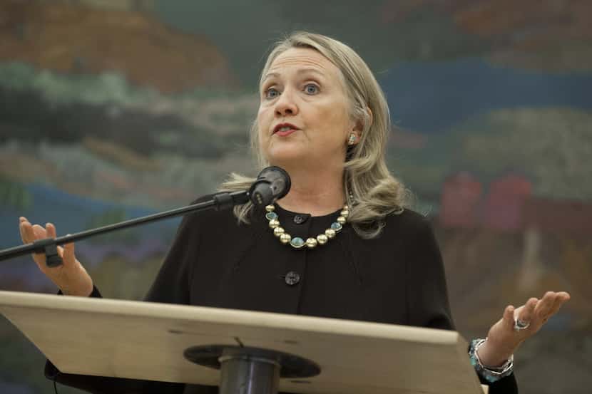 As secretary of state, Hillary Clinton was used to giving press conferences, such as this...