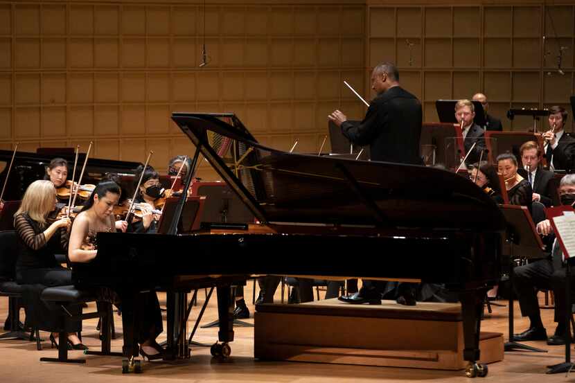 Pianist Joyce Yang performs with the Dallas Symphony Orchestra under the direction of guest...