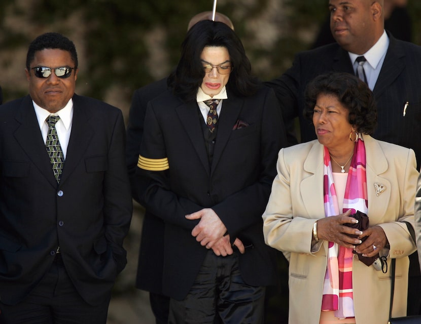 Tito Jackson (from left), brother Michael Jackson, and their mother, Katherine Jackson,...