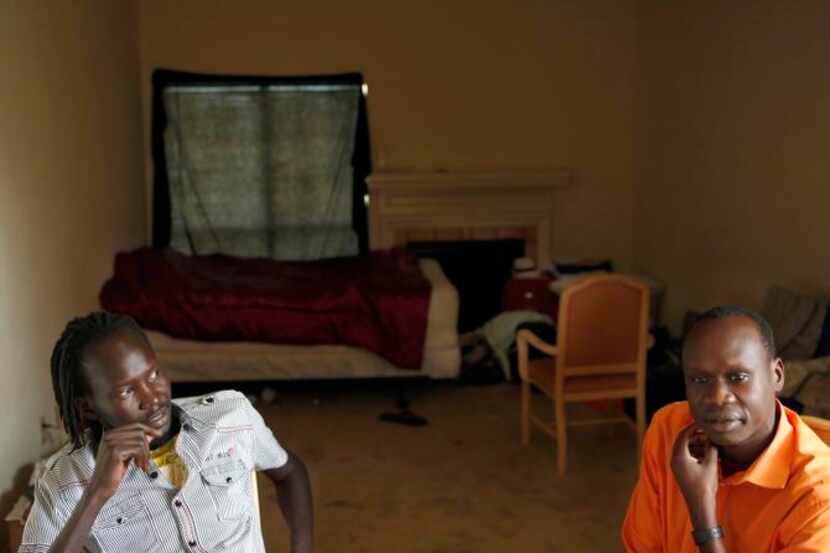 
Gabe Anieu Maguil (left) and Augustino Gend, two of the Lost Boys of Sudan, sought refuge...