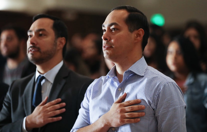 Former San Antonio mayor Julian Castro, right, is the first bona fide Texas Democrat to run...