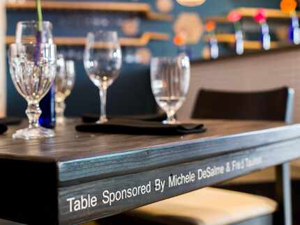 Nearly every piece of furniture inside Cafe Momentum is sponsored by a loyal supporter. 