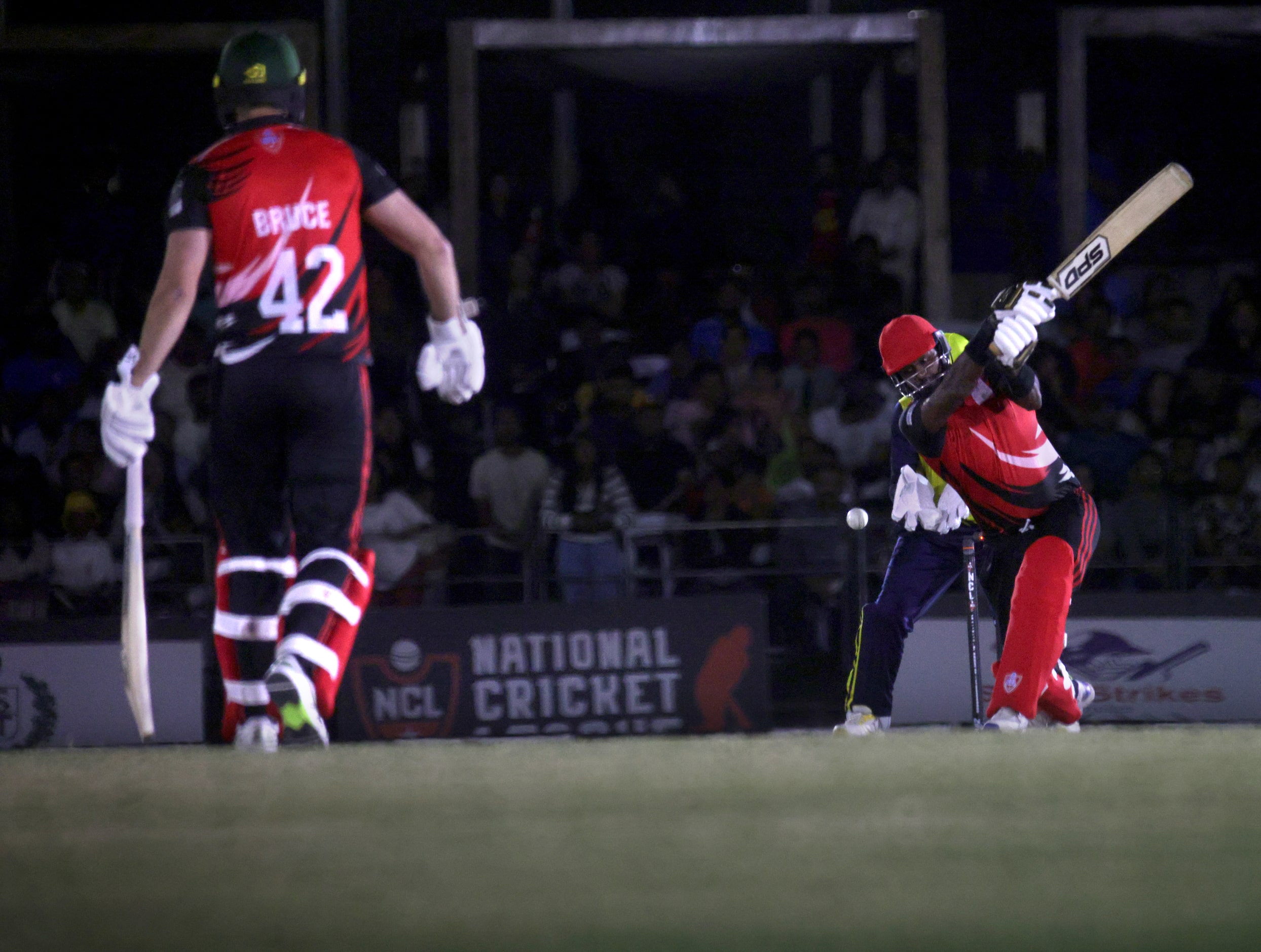 Atlanta player #69 Angelo Matthews swings at the ball as The Chicago Cricket Club plays...