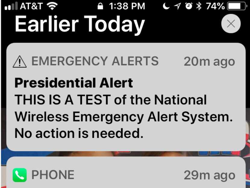 Cellphone users across the United States will receive a President Alert at 1:18 p.m....