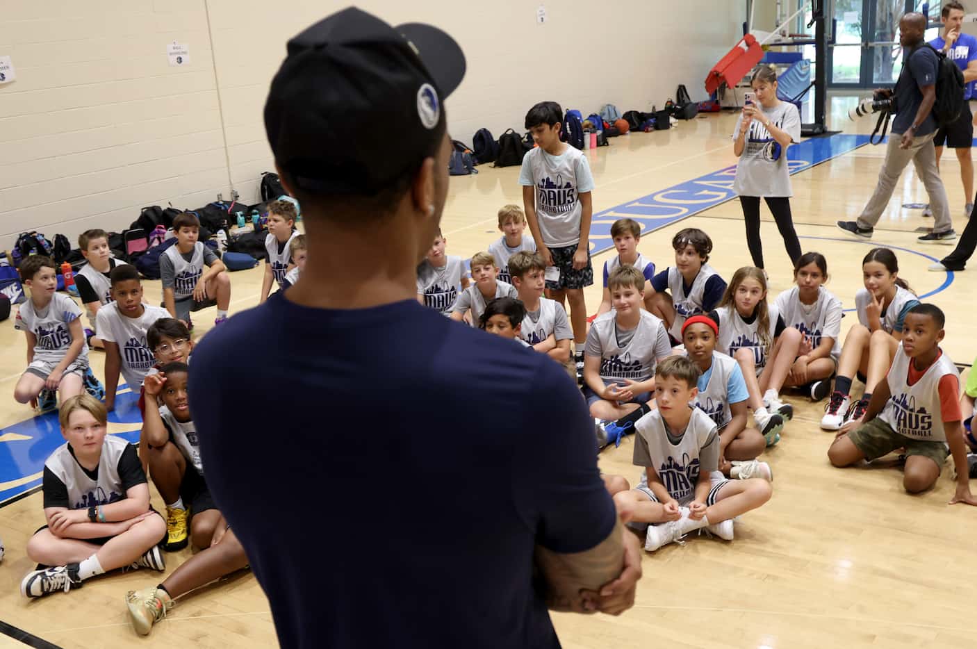 Dallas Mavericks forward and center PJ Washington holds a question and answer session with...
