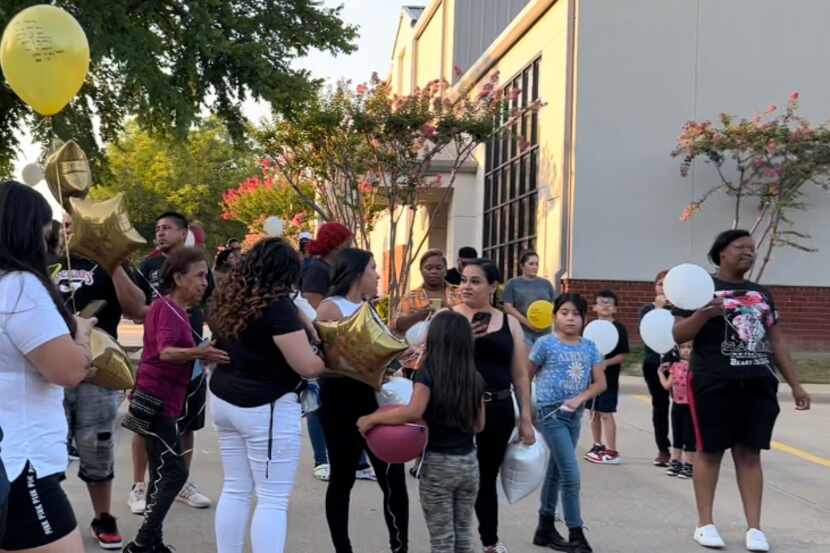 Friends and family gather at Singing Hills Baptist Church to remember Becky Alvarado Tamayo,...