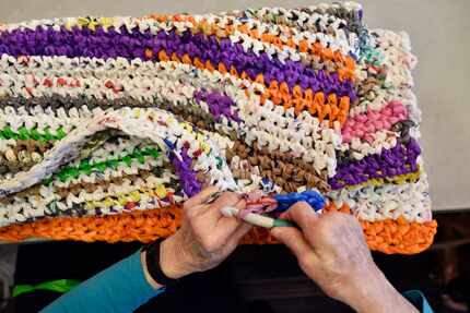 Gloria Little is among about a dozen crafters at CC Young Senior Living who gather every...