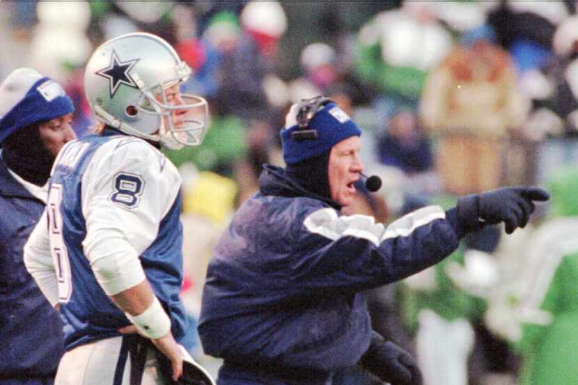 COWBOYS: Barry Switzer and Troy Aikman, 1995 — Aikman and Switzer didn't exactly see eye to...