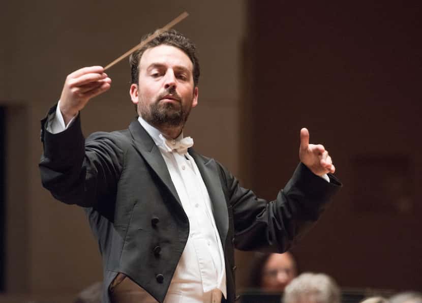 Conductor James Gaffigan, shown in a November 2017 performance by the Dallas Symphony...