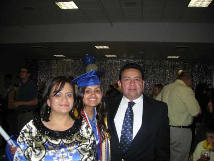 The Gonzales’ middle daughter, Kristine, shown at her high school graduation, has gone on to...