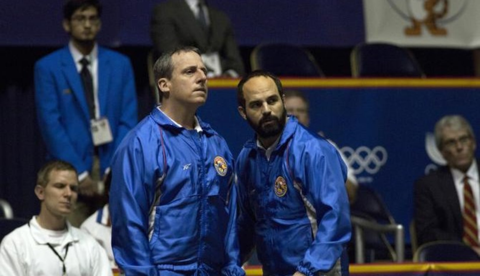 Steve Carrell y Mark Ruffalo en una escena de “Foxcatcher”. (AP/SONY PICTURES CLASSICS)
