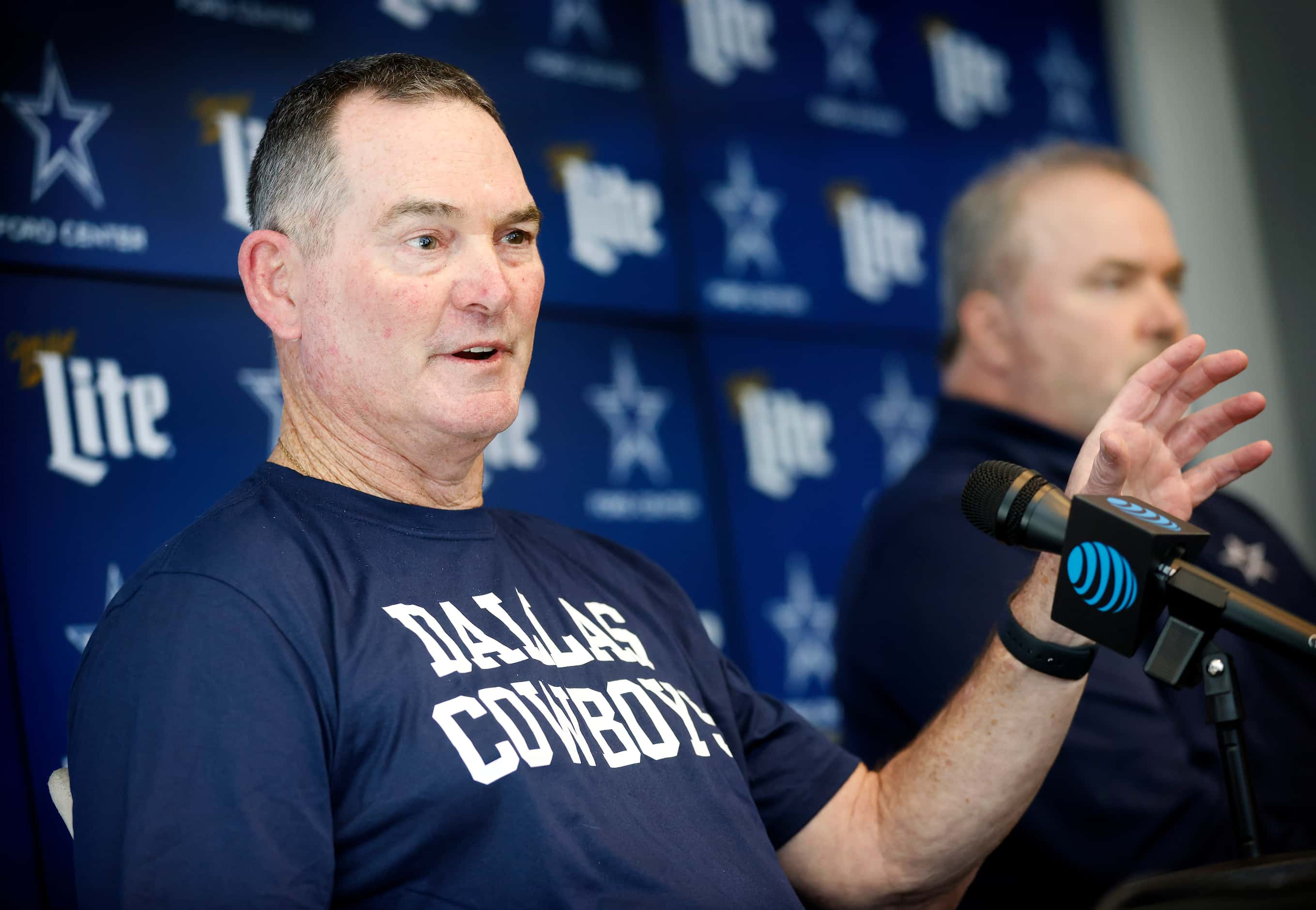 Alongside head coach Mike McCarthy, new Dallas Cowboys defensive coordinator Mike Zimmer...