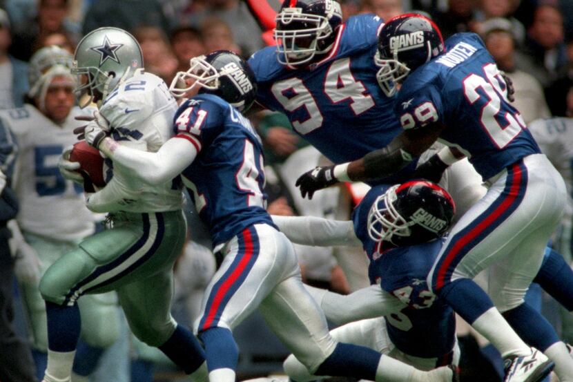 If you believe that many of Emmitt Smith's best games were against the Giants, you would be...