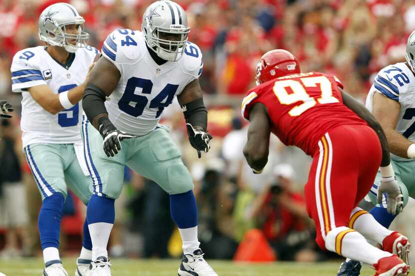 Dallas Cowboys owner Jerry Jones said Tuesday that right guard Brian Waters (64) is out for...