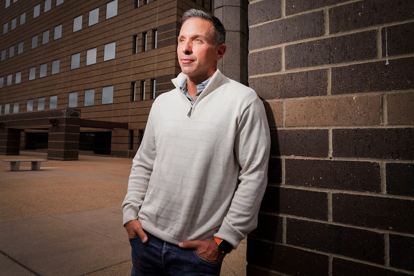 Damon West is photographed outside the Frank Crowley Courts Building, where he was convicted...