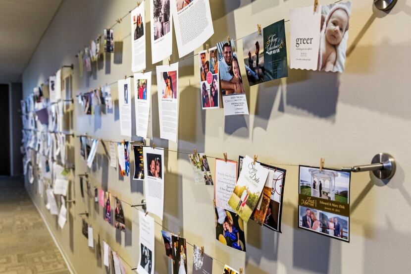 At Match's Dallas headquarters, a wall full of letters and photos from members and former...