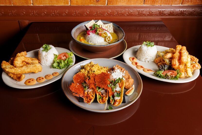 A selection of dishes from Mixtitos Kitchen includes (from bottom, clockwise) cheesy chicken...