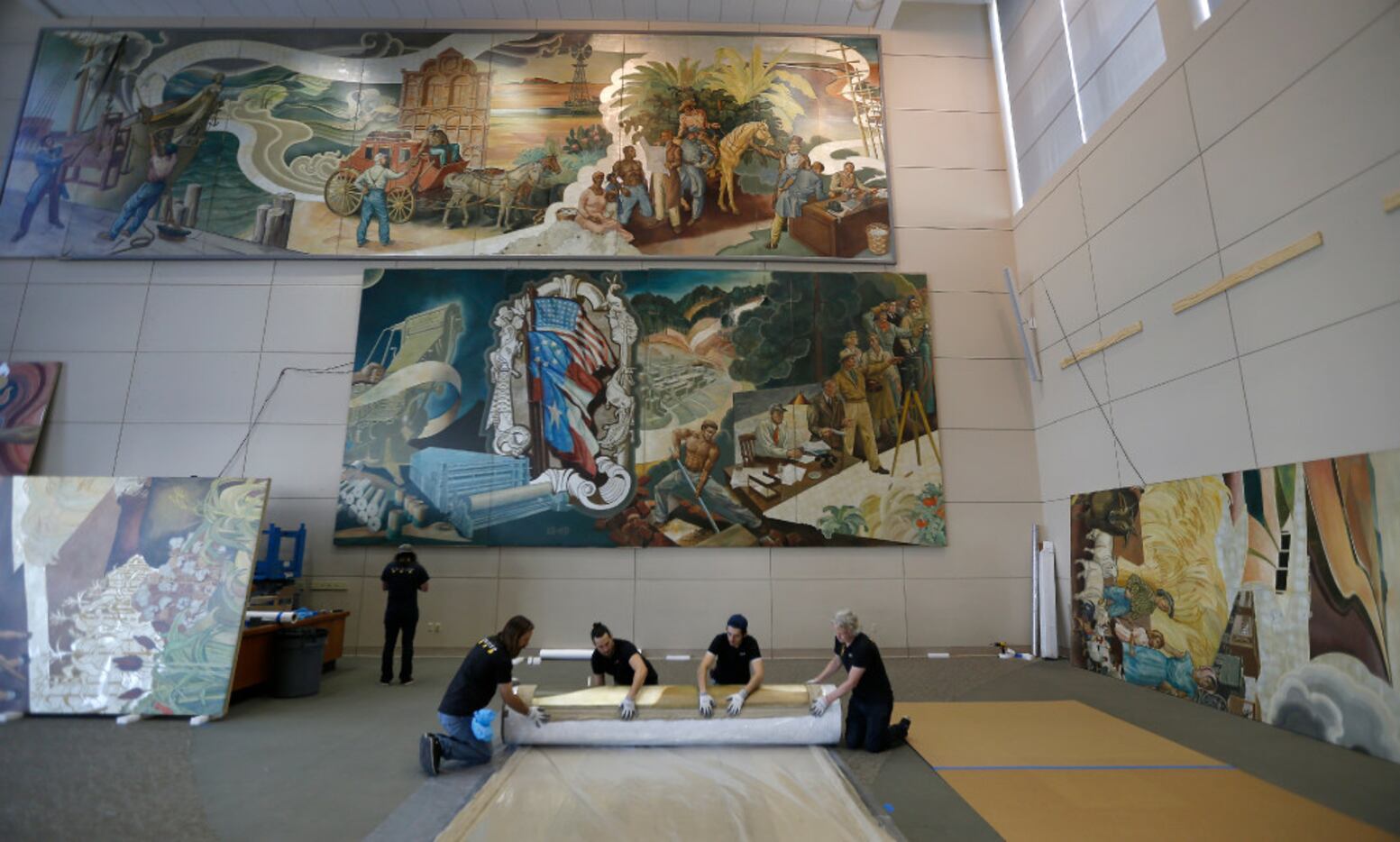 The mural is 15 feet high and, if spread out horizontally, would be 175 feet wide. (Jae S....