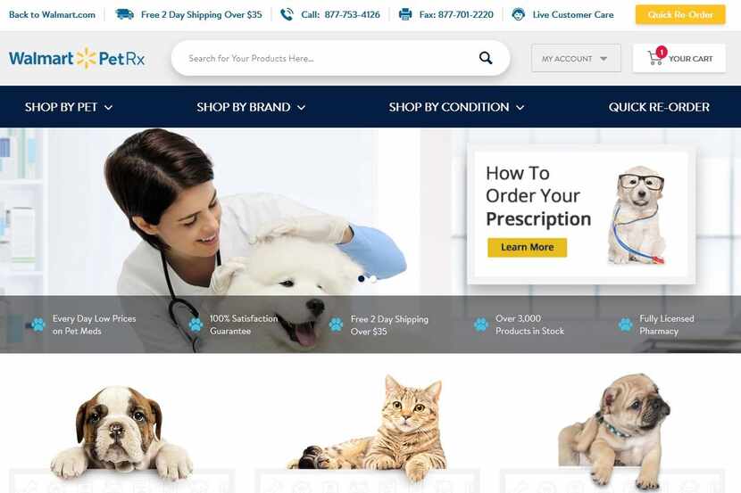Walmart launched a online pet pharmacy on May 7, 2019 and is bringing vet clinics to the...