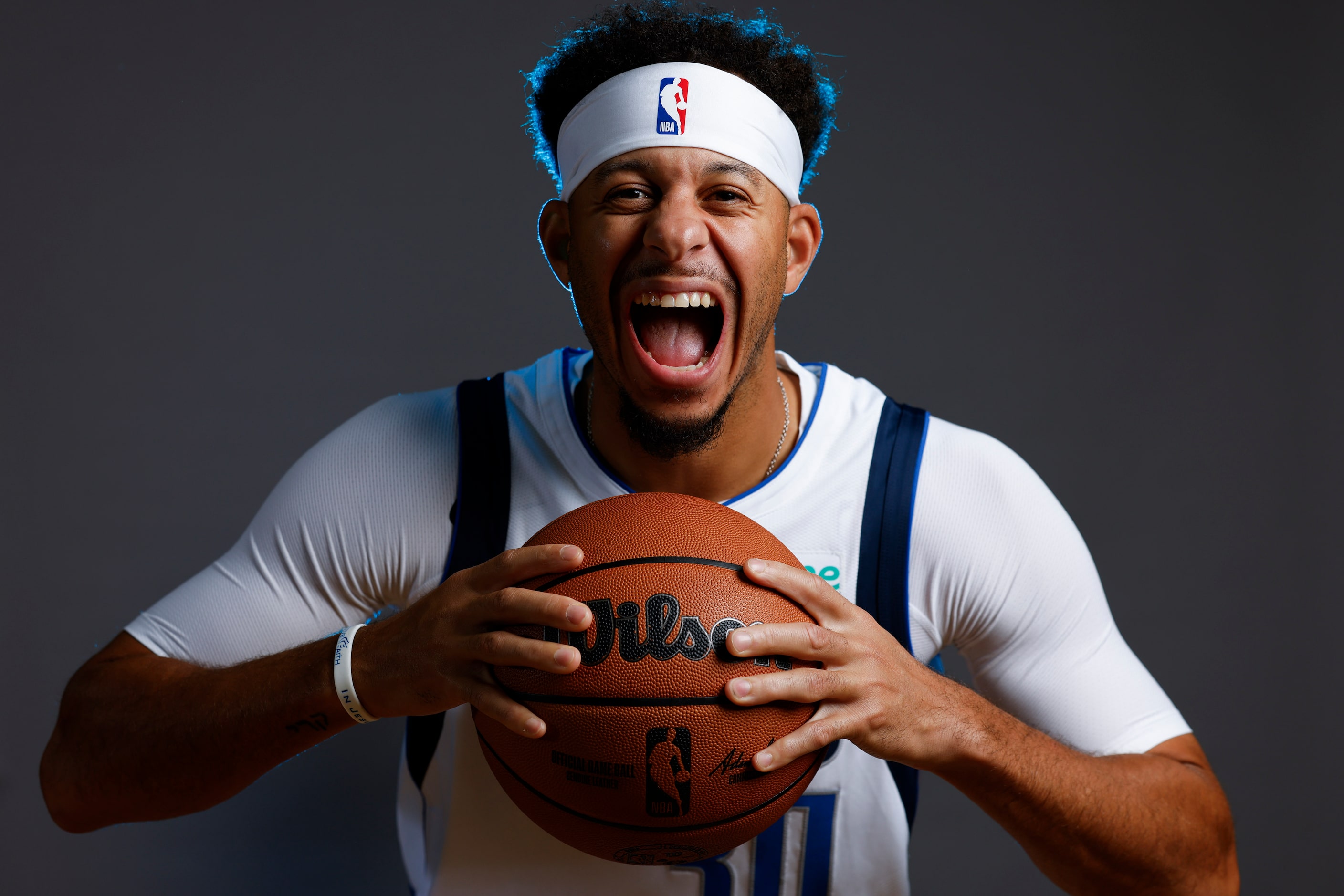 Dallas Mavericks’ Seth Curry poses for a photo during the media day on Friday, Sept. 29,...