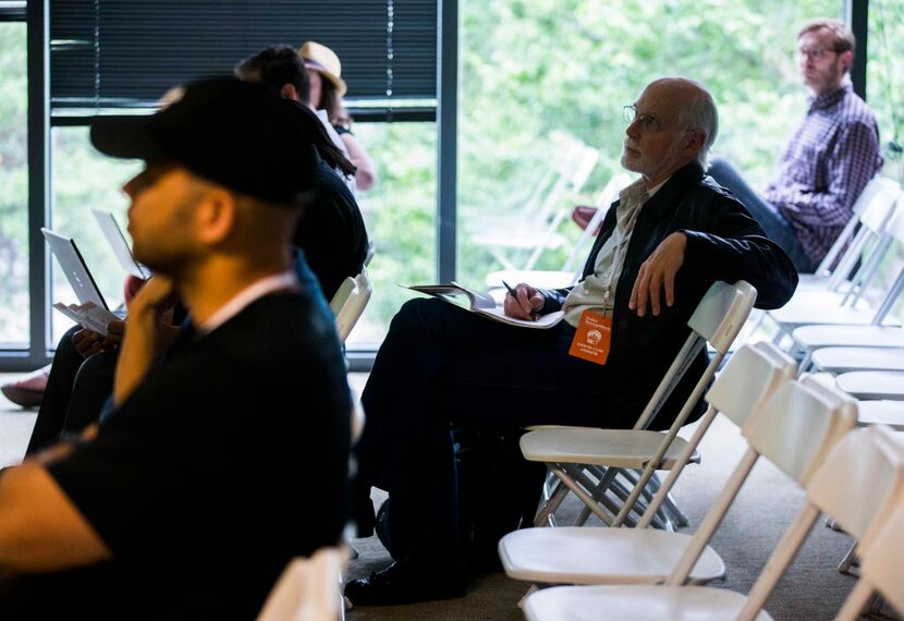 Leroy Levin (center) of Richardson, Brock Carpenter (right) of Oak Cliff and other...