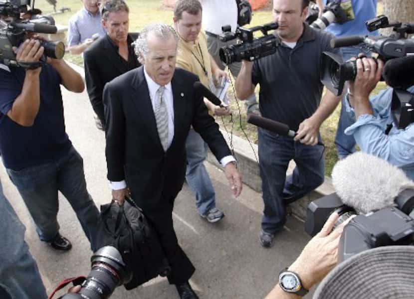 Gerald Goldstein walks out of the Tom Green County Courthouse in San Angelo April 9, 2008. 