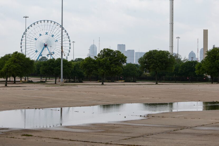 A portion of the sea of concrete that will become the new Community Park adjacent to Fair Park.