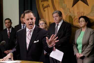  Rep. Rafael Anchia, D-Dallas, speaks during a news conference Tuesday, April 7, 2015, at...