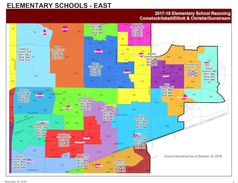Students living in neighborhoods 59A and 59B east of Custer Road would move from Comstock...