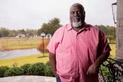 Former Cowboys defensive tackle Russell Maryland poses for a photo at his home in Southlake...