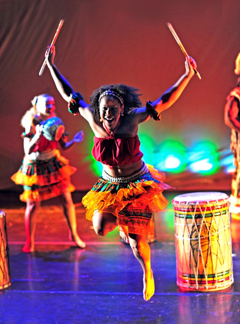 Bandan Koro African Drum & Dance Ensemble performs in the traditional style practiced in...