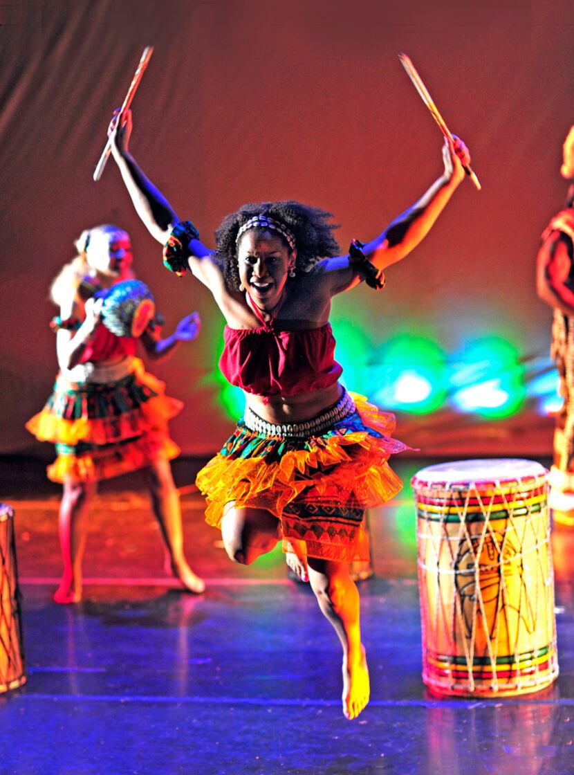 Bandan Koro African Drum & Dance Ensemble performs in the traditional style practiced in...