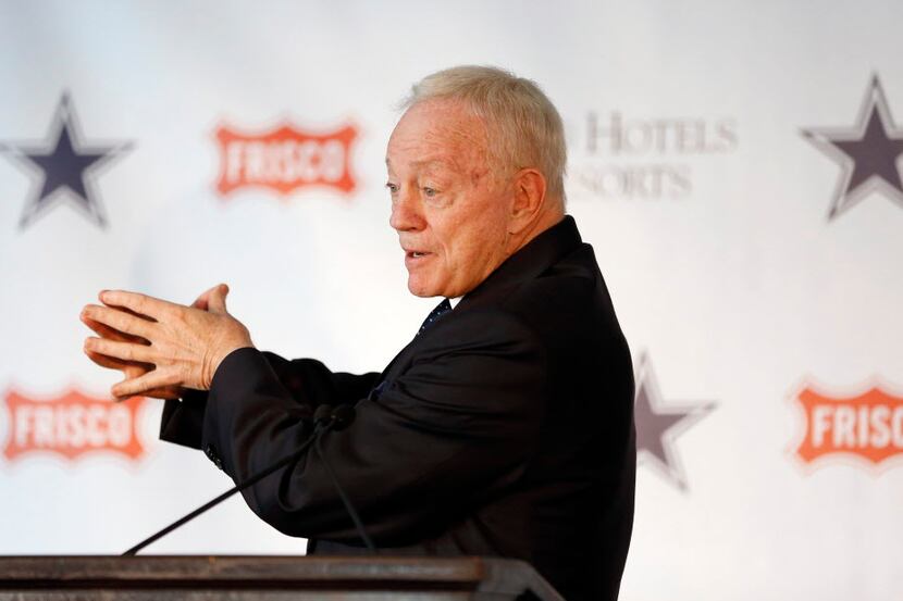  Dallas Cowboys owner Jerry Jones was part of a news conference about the Omni Frisco Hotel...