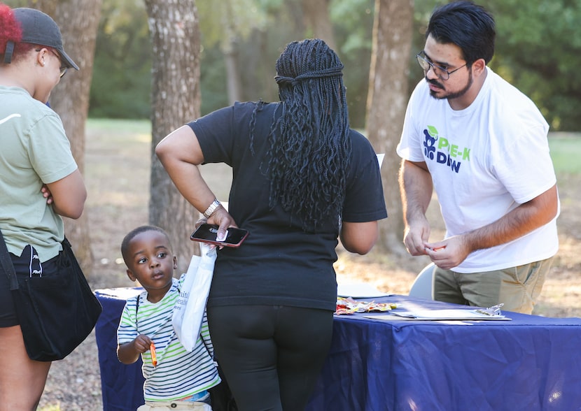 Families learned how to enroll children in  Dallas ISD's pre-kindergarten  programs during a...