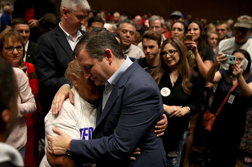 CORPUS CHRISTI, TX - NOVEMBER 03:  U.S. Sen. Ted Cruz (R-TX) greets a supporter during a Get...