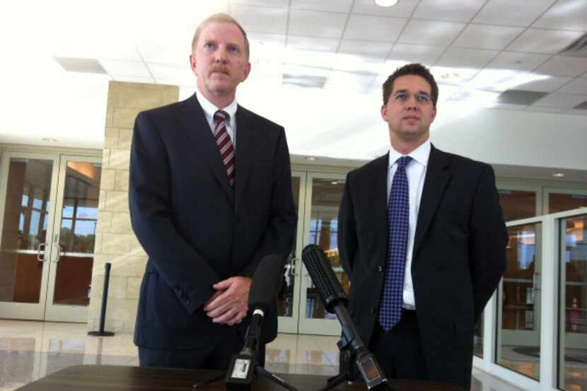 “It was a terrible, terrible 
murder,” said prosecutor John 
Schomburger (left), with fellow...