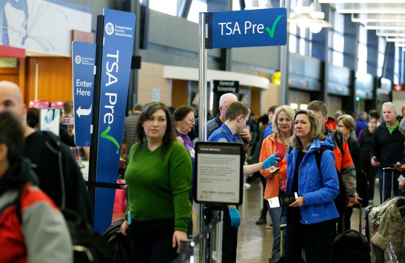  Travelers authorized to use the TSA PreCheck expedited security line at Seattle-Tacoma...