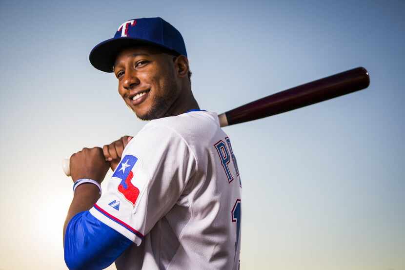 Texas Rangers infielder Jurickson Profar photographed during spring training photo day at...