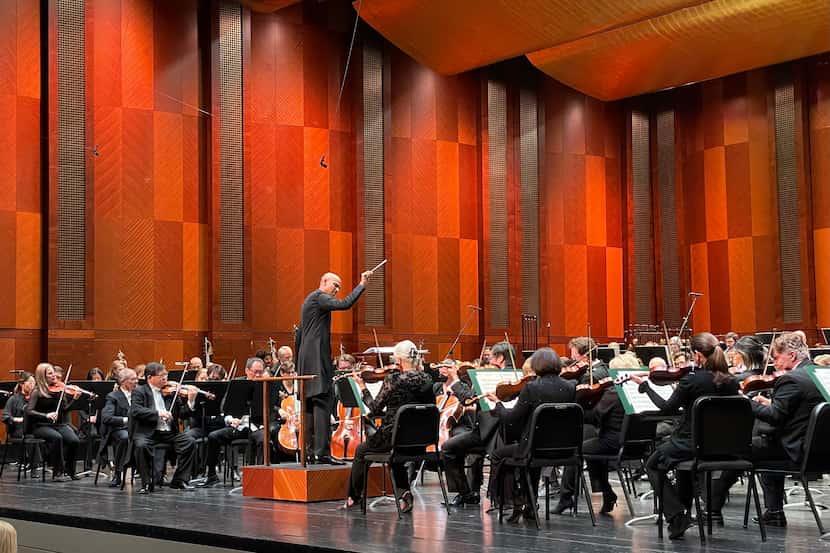 Principal guest conductor Kevin John Edusei leads the Fort Worth Symphony Orchestra at Bass...