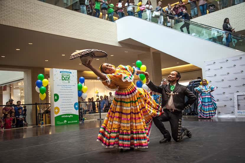 Anita Martinez Ballet Folklorico performed at NorthPark Center on North Texas Giving Day in...