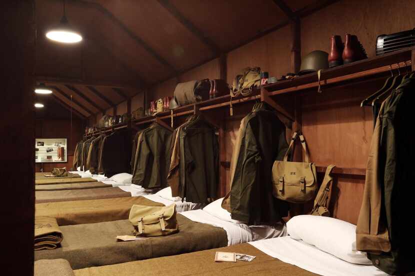 
A re-created barracks is part of the “Texas Aggies’ Go To War” exhibit. There is also a...