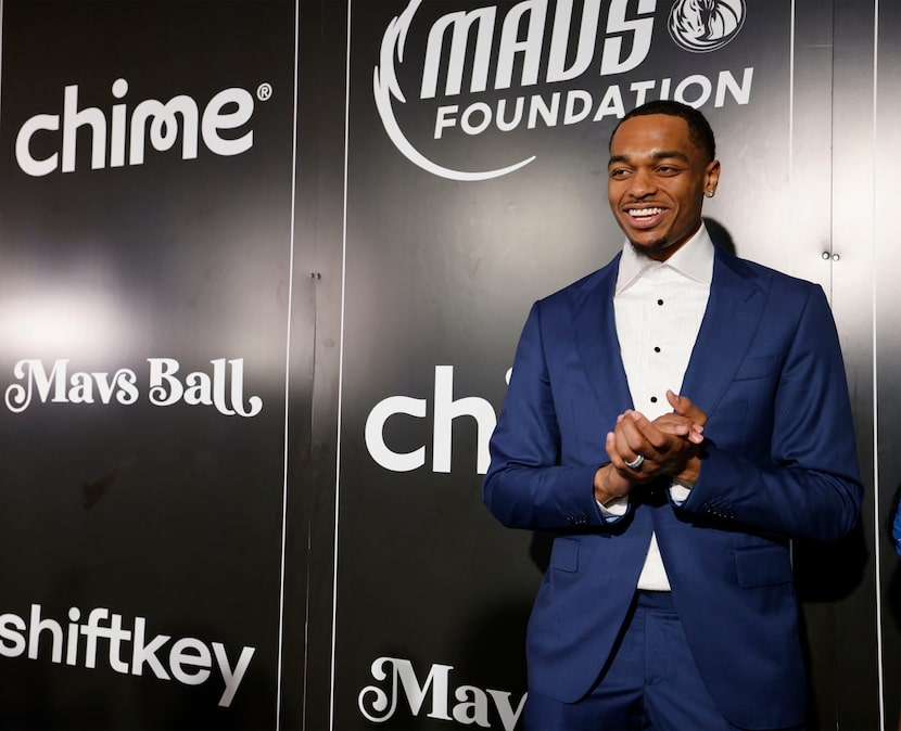 Dallas Mavericks forward P.J. Washington (25) poses for a photo as arriving at the ninth...