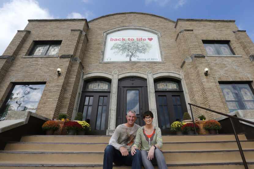 Pastor Mike Connaway, with his wife, Lisa, fell in love with the building he restored for...
