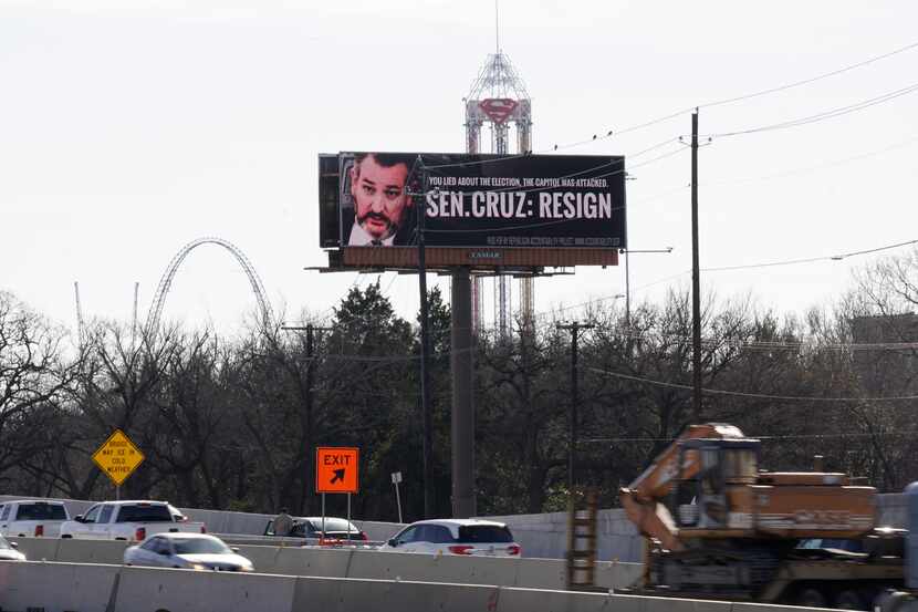 Ted Cruz billboard on highway 360, just north of Lamar St. in Grand Prairie, Texas on Monday...