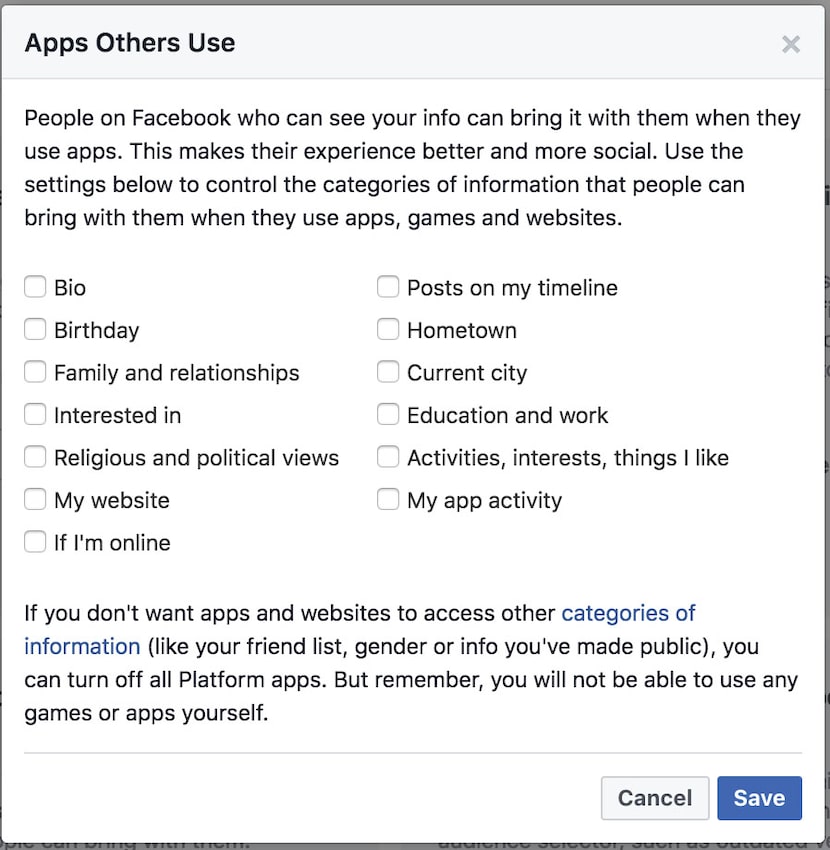 This can be found under Settings/Apps in Facebook.