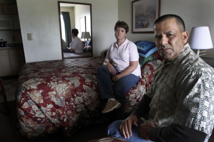 Aurelio Duarte and wife Wynjean have been living in a motel room for two years with their...