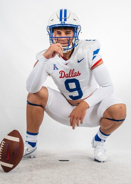 SMU QB commit Tyler Aronson in uniform.