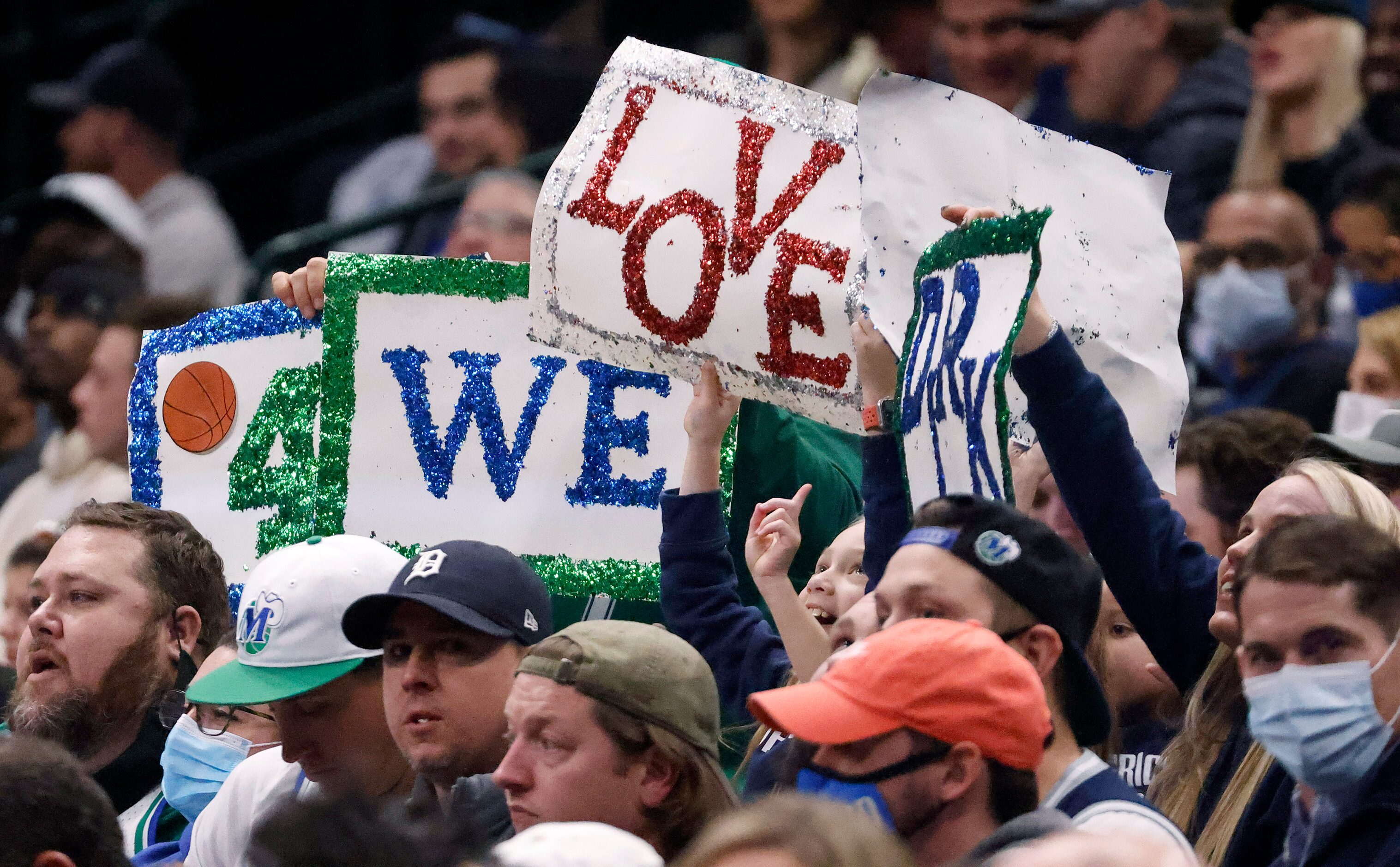 Fans show their appreciation for former Dallas Mavericks All-Star Dirk Nowitzki who’s No. 41...