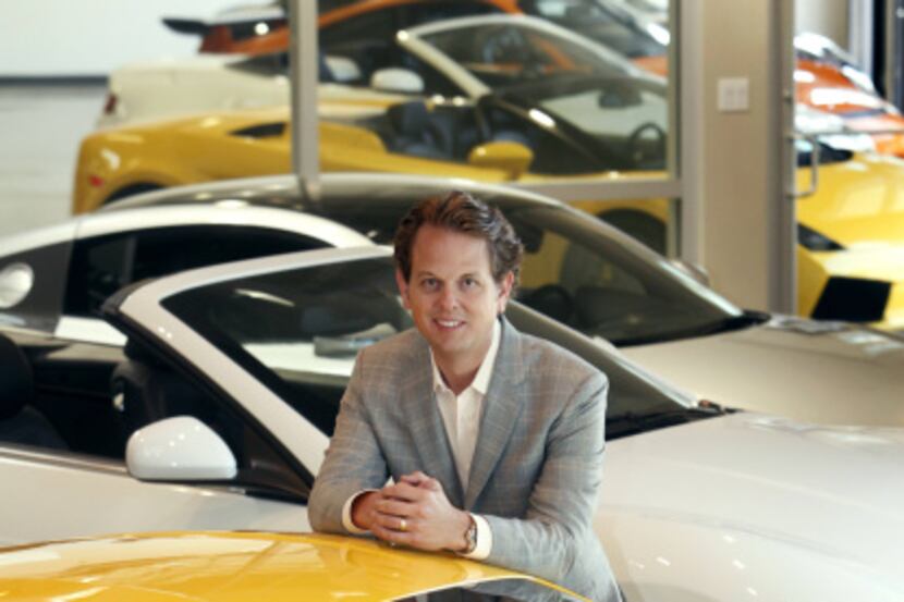 Davis Speight in the showroom of his dealership at Starwood Motors in Dallas, Texas...