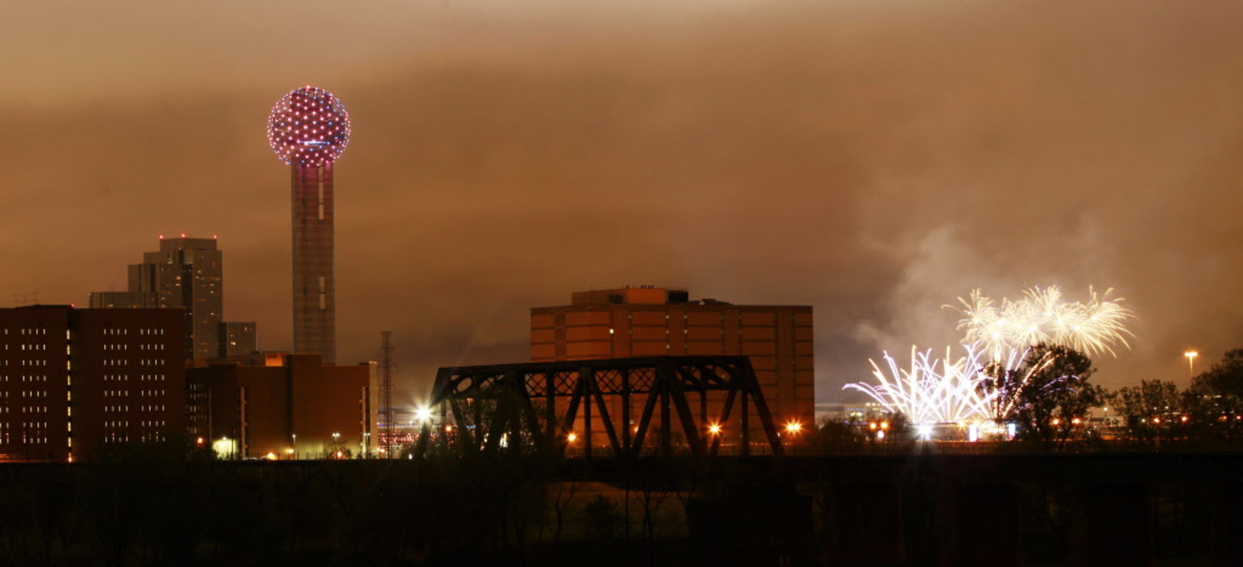 Fireworks lite up downtown Dallas after the Bruce Springsteen and E Street Band performed on...